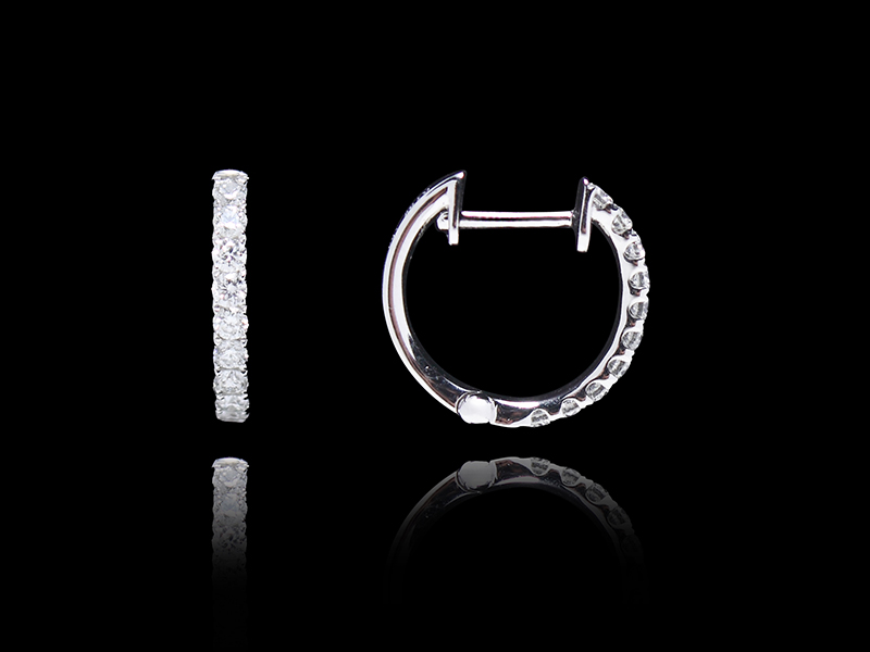 C型鑽石耳環